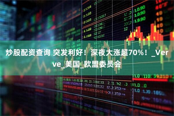 炒股配资查询 突发利好！深夜大涨超70%！_Verve_美国_欧盟委员会